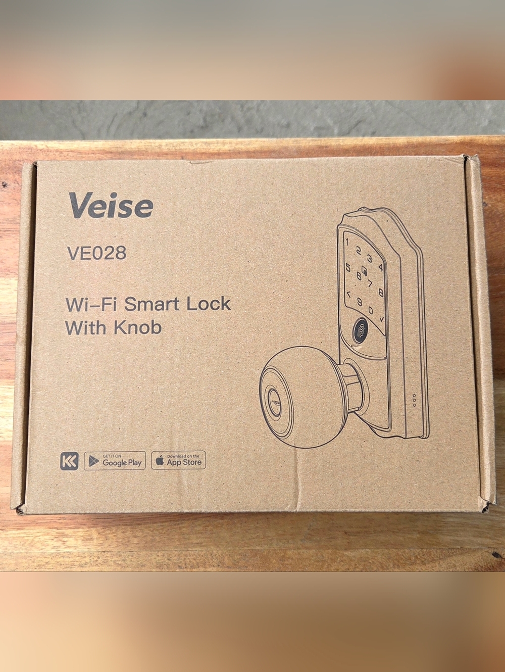 Veise VE028 Wi‑Fi Smart Lock with Knob - Fingerprint - Passcode